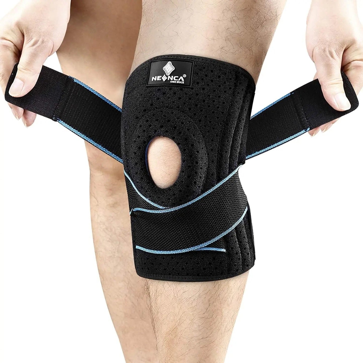 NEENCA Copper Knee Brace Knee Support with Patella Gel Pad &Side Stabilizers - BLACK
