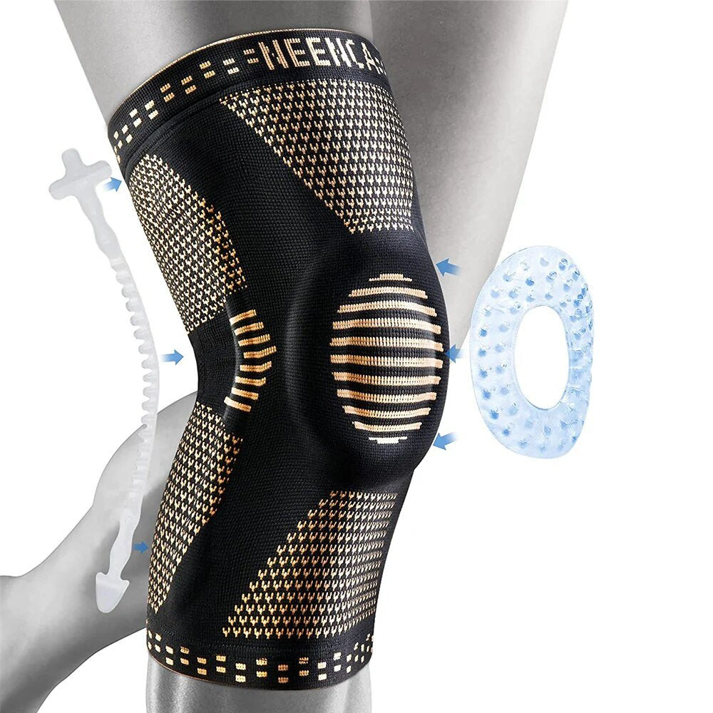 Injury Recovery Adjustable Knee Support Brace with Side Stabilizers - L