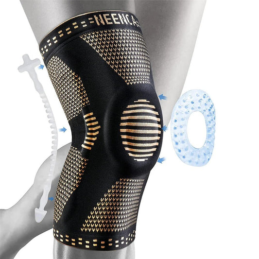 Injury Recovery Adjustable Knee Support Brace with Side Stabilizers - L
