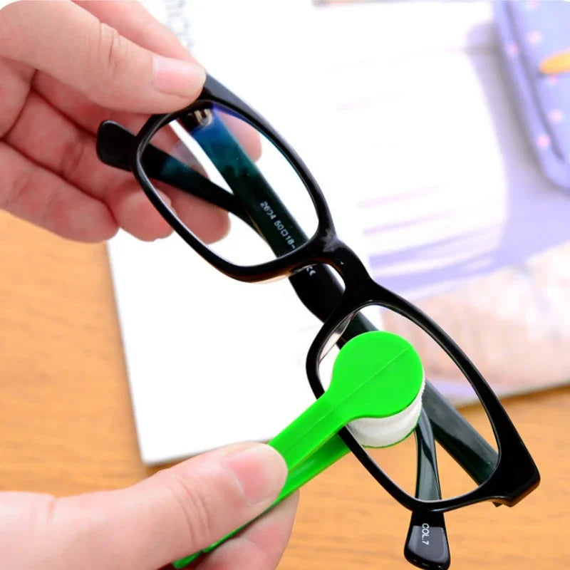 Portable Multifunctional Glasses Cleaning Rub Eyeglass Sunglasses Spectacles Microfiber Cleaner Brushes Wiping Tools Mini 1 Pcs