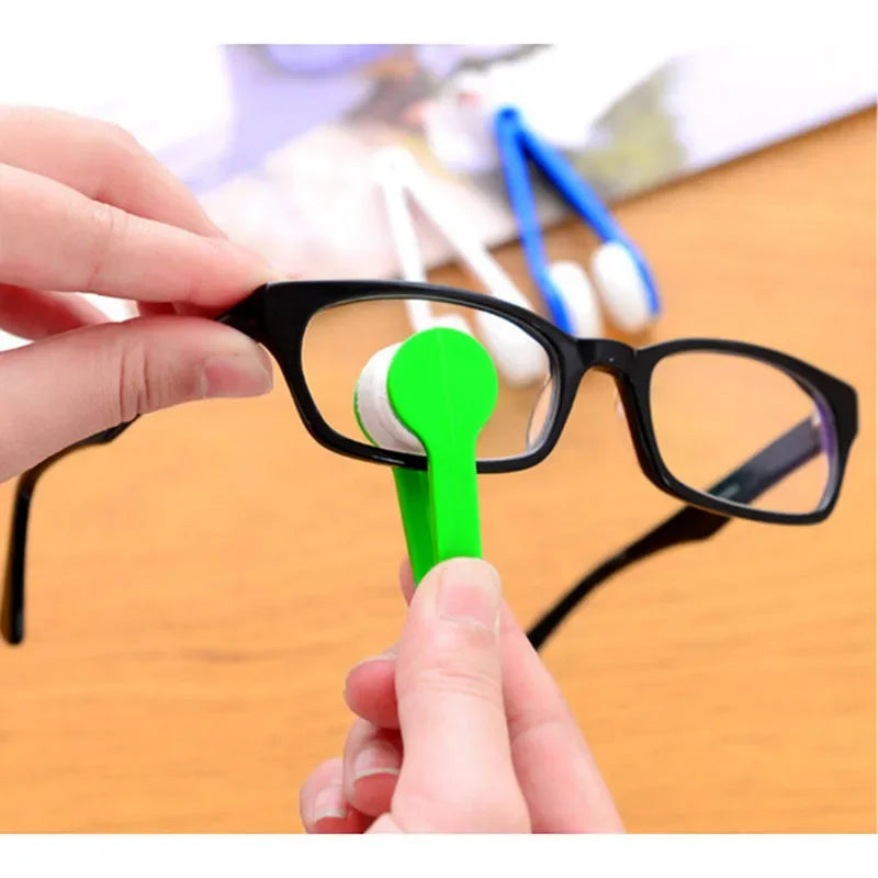 Portable Multifunctional Glasses Cleaning Rub Eyeglass Sunglasses Spectacles Microfiber Cleaner Brushes Wiping Tools Mini 1 Pcs