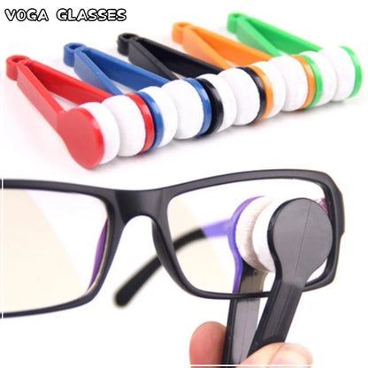 Portable Multifunctional Glasses Cleaning Rub Eyeglass Sunglasses Spectacles Microfiber Cleaner Brushes Wiping Tools Mini 1 Pcs