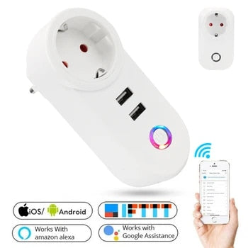 16A Tuya Wifi Smart Socket With 2 USB