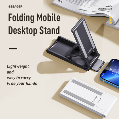 Essager Adjustable Folding Mobile Phone Tablet Holder Desk Stand Compatible With IPhone Android Smartphones (4.0" - 8.3")