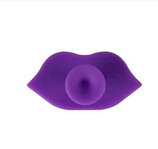 Soft Exfoliating Silicone Face Brush For Women Men - Lip shape - Purple