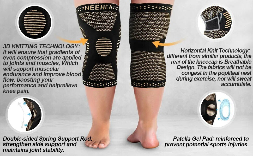 Knee Brace Knee Support with Gel Pad &Side Stabilizers