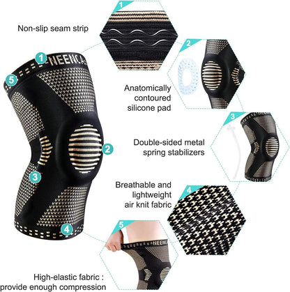 Knee Brace Knee Support with Gel Pad &Side Stabilizers