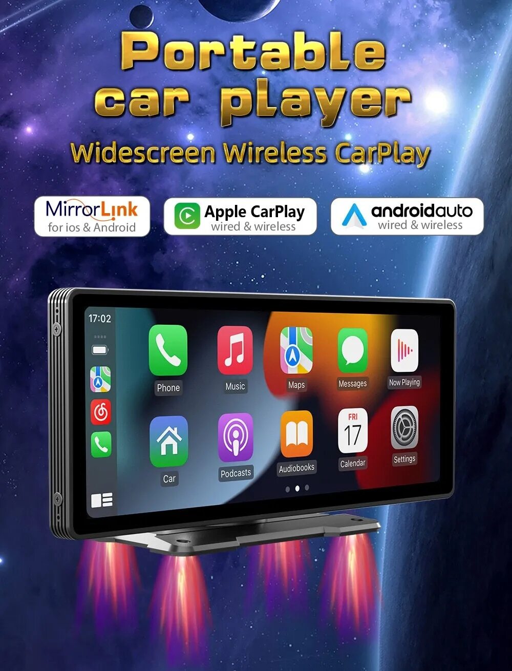 Universal 10.26” Screen Carplay for Apple Or Android