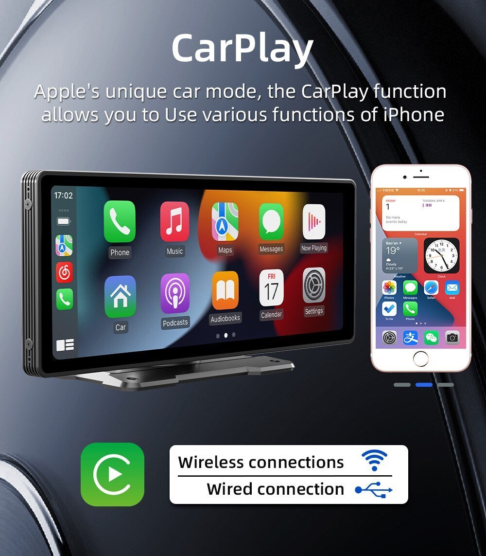 Universal 10.26” Screen Carplay for Apple Or Android