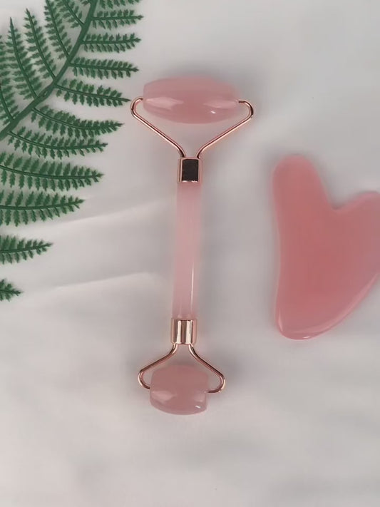 Quartz Jade Massager Roller Rose Gua Sha Massager